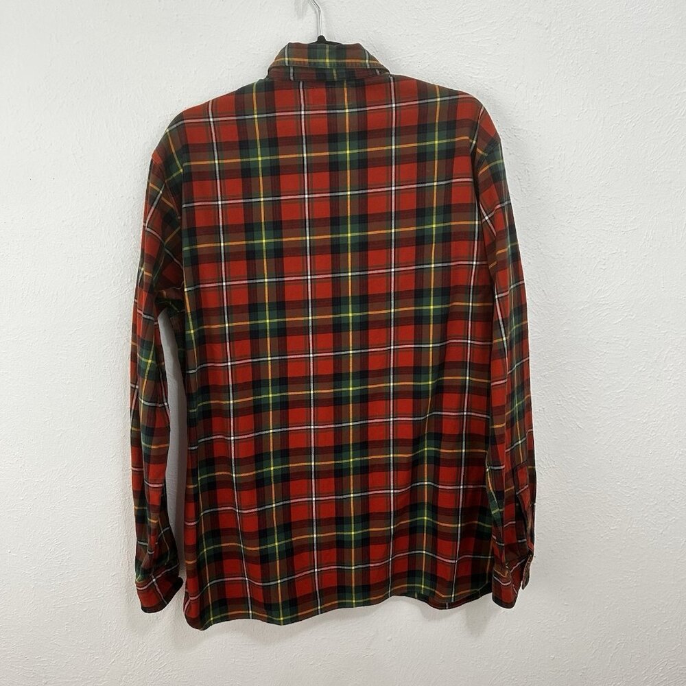 VTG 90s Polo Ralph Lauren Sportsman Plaid Flannel Suede Patch Shooting Shrt Sz L - Picture 5 of 11